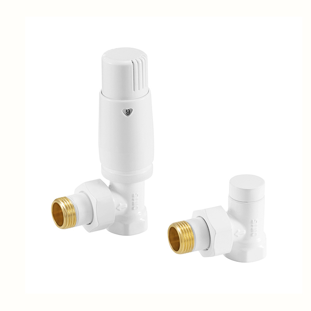 2023 New Design of Center Heating Angled Lockshield Thermostatic Radiator Valve Pack 1/2''