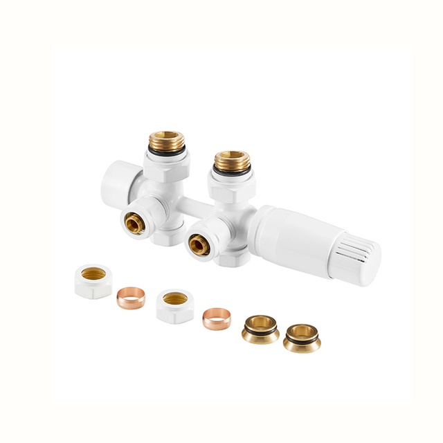 50mm Middle Connection Thermostatic Radiator Valve With PEX Adapters BJ13005