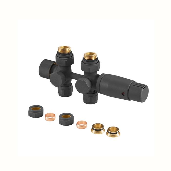 50mm Middle Connection Thermostatic Radiator Valve With PEX Adapters BJ13005