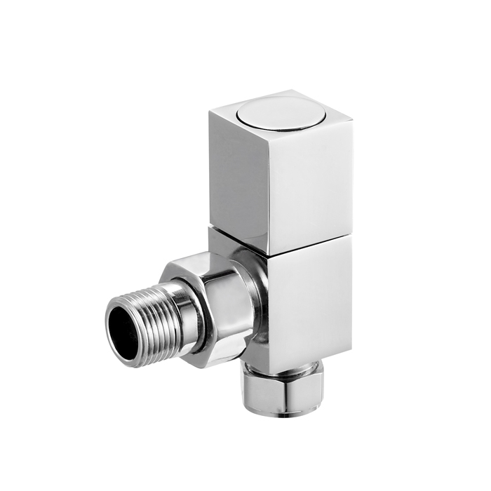 Modern Square Lockshield Manual Radiator Valve for Towel Rail Angled BJ21007-J