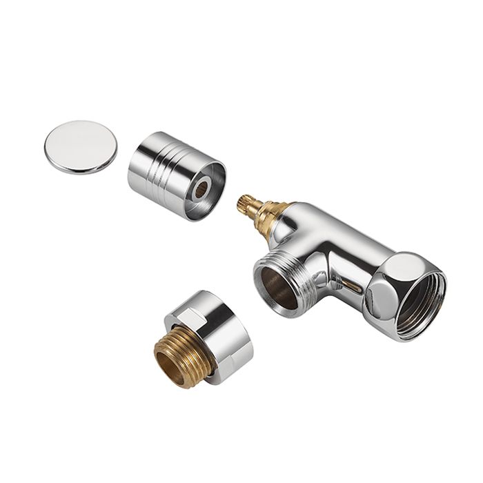  Chrome Angled Round Shape Radiator Valve For Towel Rail BJ22001-J