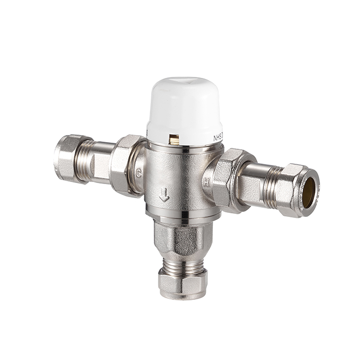 3 Way Brass Thermostatic Mixing Shower Valve for Water Heater System BJ45002