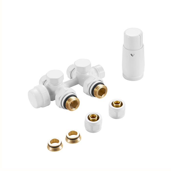 2023 New Design of Twin Multi-Block Integrated H Thermostatic Radiator Valves BJ13005B