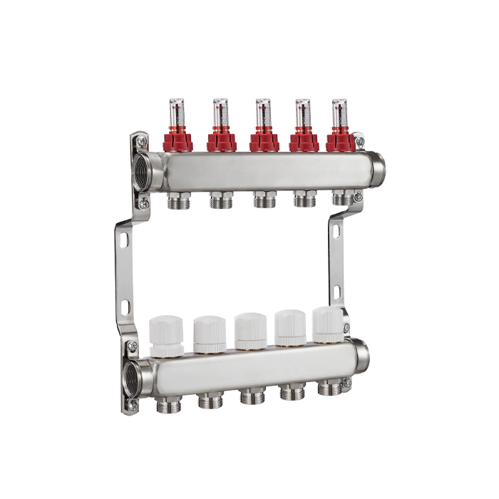 2 To 14 Loops Stainless Steel Manifold For Radiant Floor Heating BJ35004