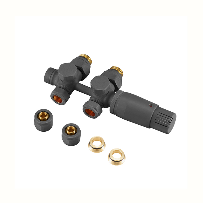 2023 New Design of Twin Multi-Block Integrated H Thermostatic Radiator Valves BJ13005B