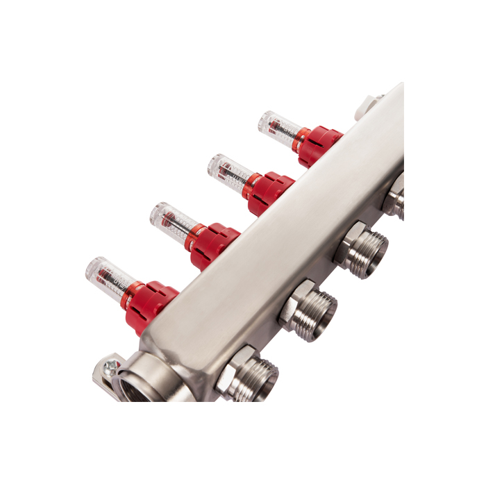 2 To 14 Loops Stainless Steel Manifold For Radiant Floor Heating BJ35004