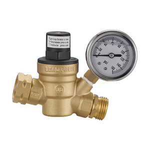 Lead Free Brass Water Pressure Reducing Valve Regulator Relief Valve With Gauge Meter BJ44007