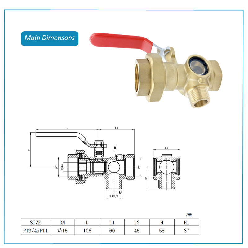 test and drain valve dimensions