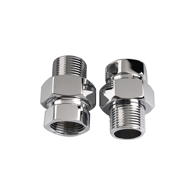 Chrome Straight Threaded Union Fittings for Heated Towel Warmer BJ61006 