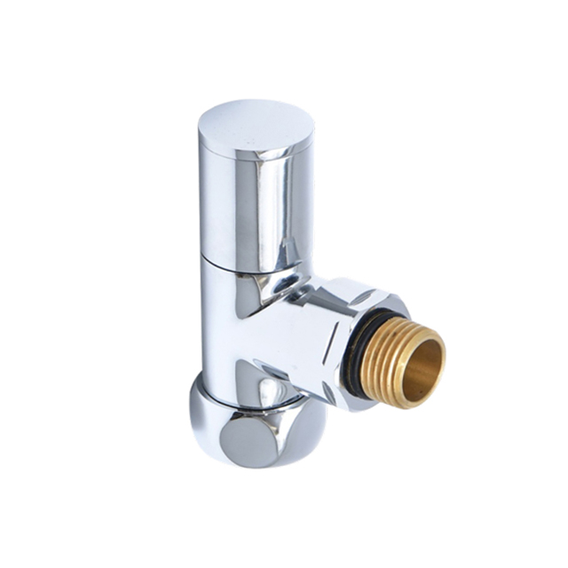  Chrome Angled Round Shape Radiator Valve For Towel Rail BJ22001-J