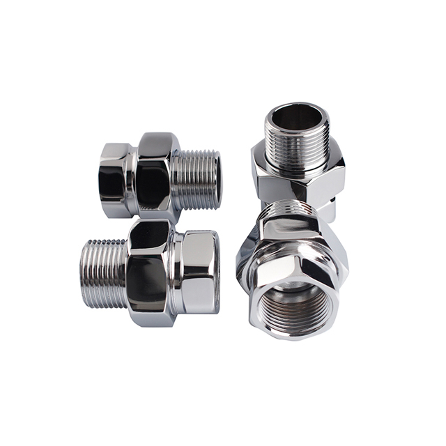 Chrome Straight Threaded Union Fittings for Heated Towel Warmer BJ61006 