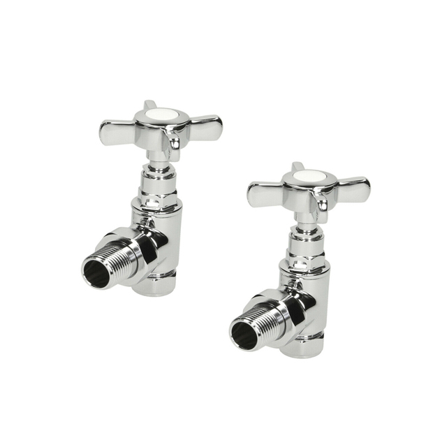 Chrome Angled Traditional Radiator Valves 15mm BJ21004-J