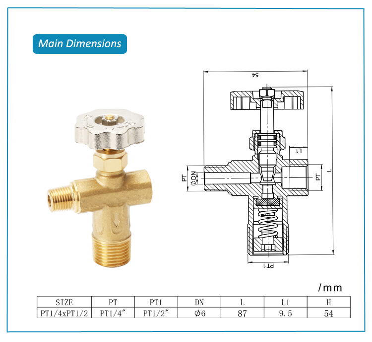 brass stop relief valve dimensions