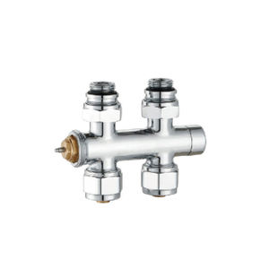 Straight Twin Connection Integrated H Block Thermostatic Radiator Valve for Bathroom BJ13001