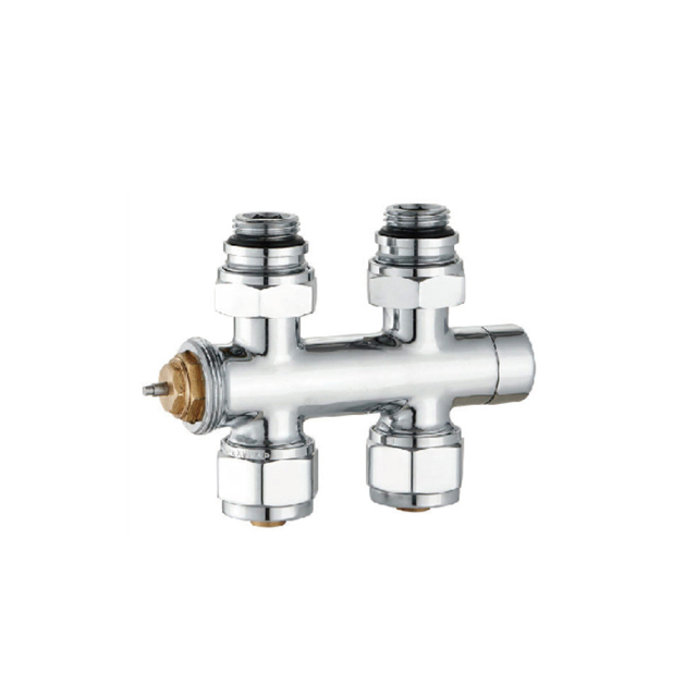 Straight Twin Connection Integrated H Block Thermostatic Radiator Valve for Bathroom BJ13001